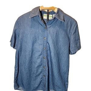 Orvis Women's Cotton Shirt Buzz Off Insect Repellent, Size S Blue